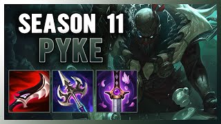 SEASON 11 PYKE SUPPORT GUIDE AND GAMEPLAY | BUILD+RUNES