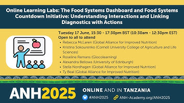 ANH2025 Learning Lab: The Food Systems Dashboard and Food Systems Countdown Initiative