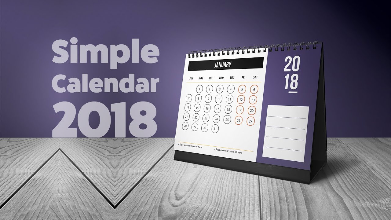 simple calendar 2018