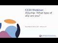 Ccdi webinar allyship what type of ally are you