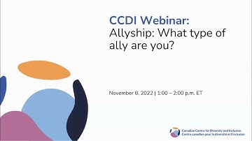 CCDI Webinar: Allyship: What type of ally are you?