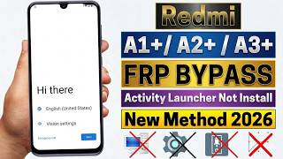 Redmi A1+/A2+/A3+ FRP Unlock Google Account Lock ✅ | Android 13/14 New Easy Working Method 2026