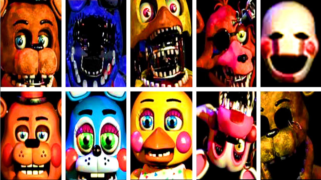 ALL JUMPSCARES Five Nights At Freddy's 1, 2, 3, 4 (FNAF, FNAF 2