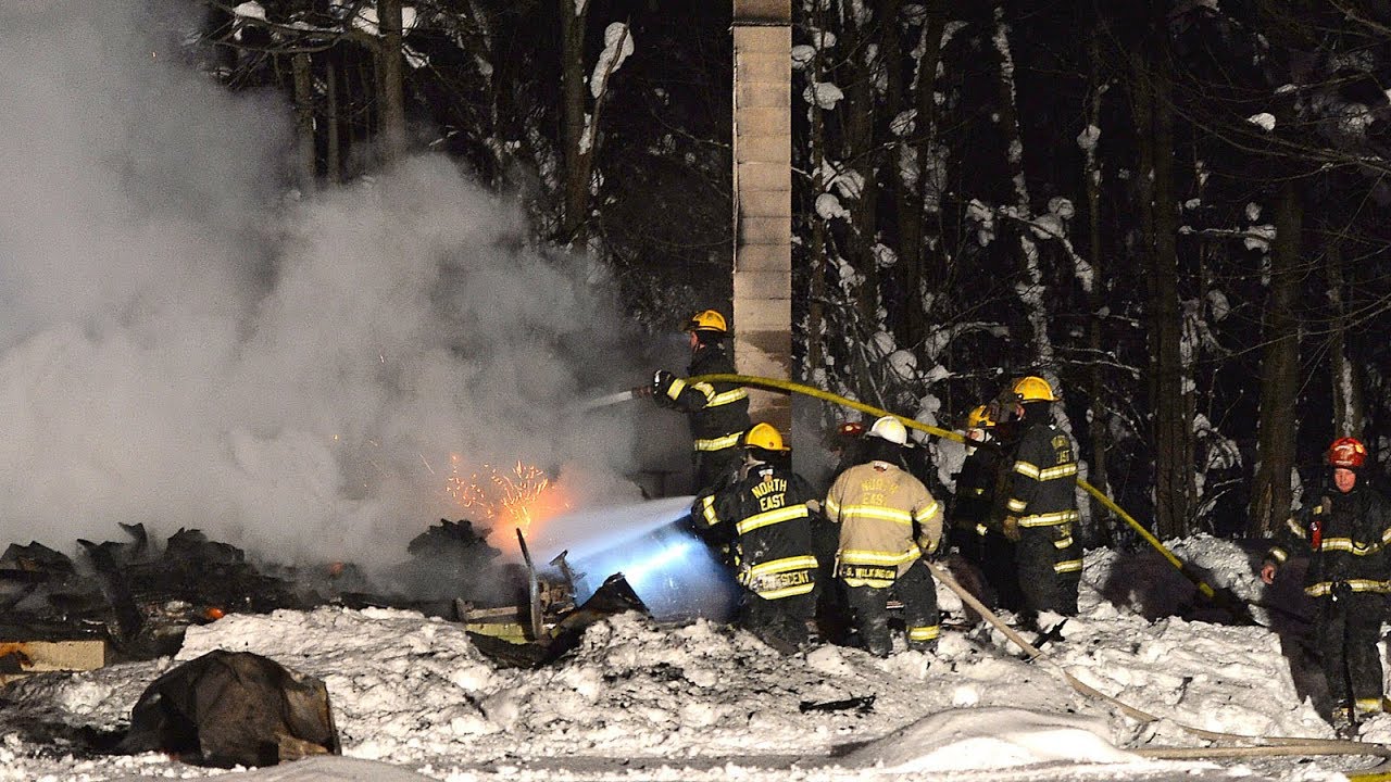 No one hurt, house destroyed in North East fire - YouTube