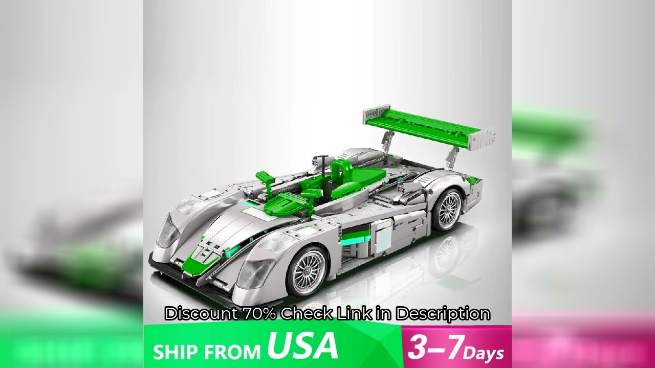Technicial Racing White Car MOC 23044 Sports Model Car Set 2426PCS, 
