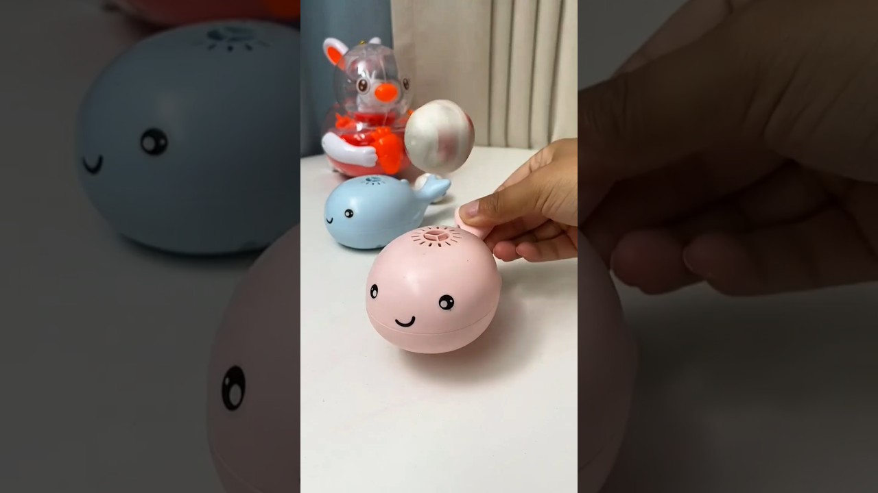 USB Rechargeable Whale Floating Ball Toy - Safe Bladeless Design & Easy Operation