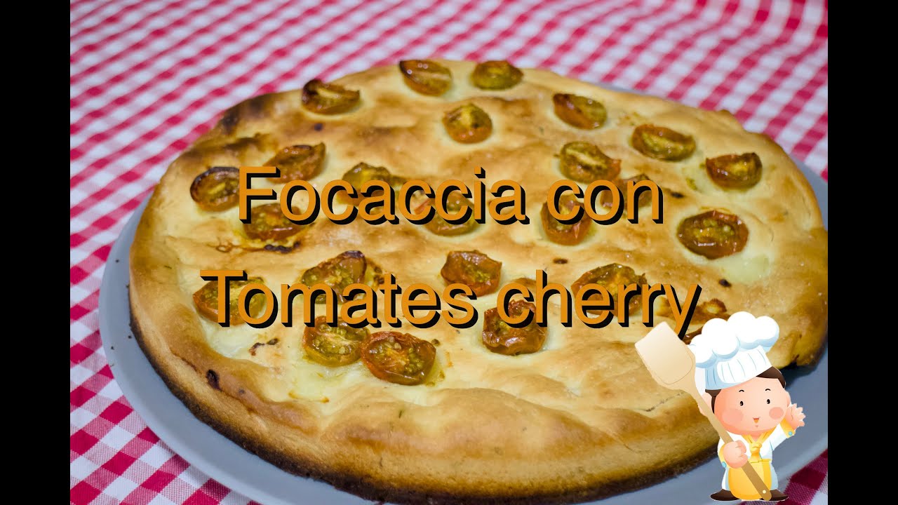 Receta de focaccia con tomate kumato mini con un sabor riquísimo 😋😋😋
