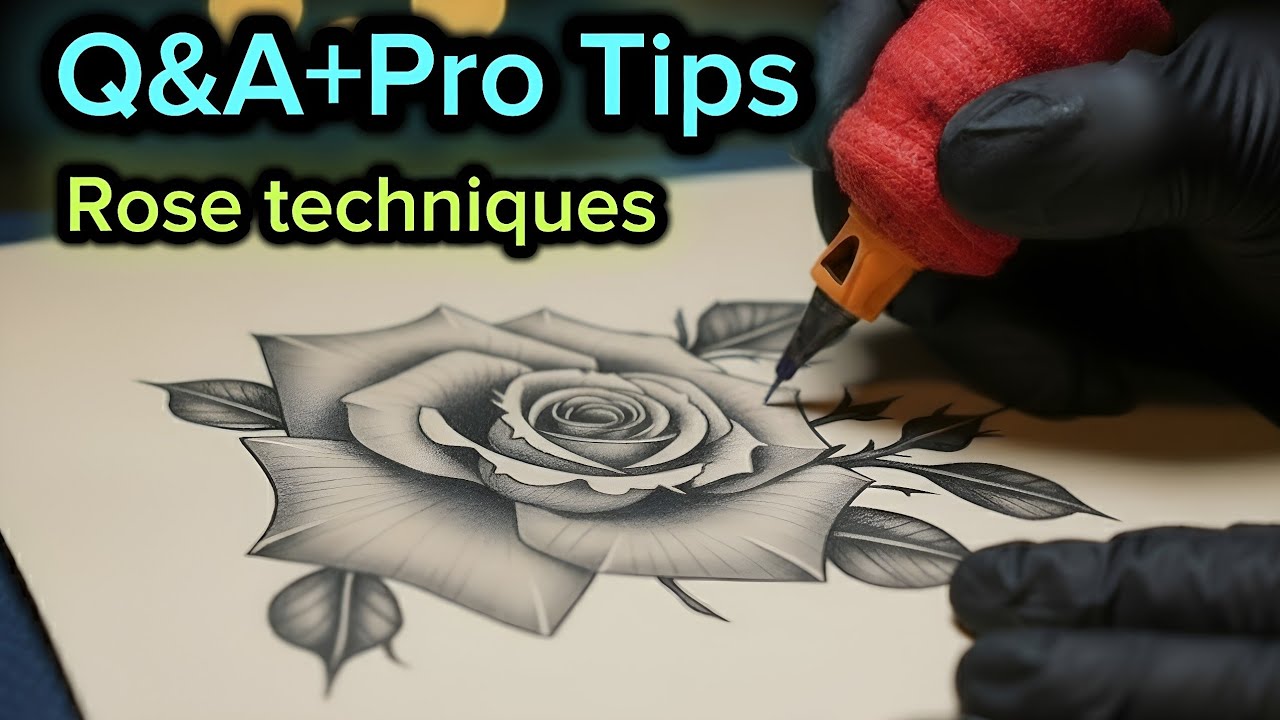 РЕАЛИСТИЧНОЕ руководство по растушевке татуировки с розой | Профессиональные техники чёрно-серой ...