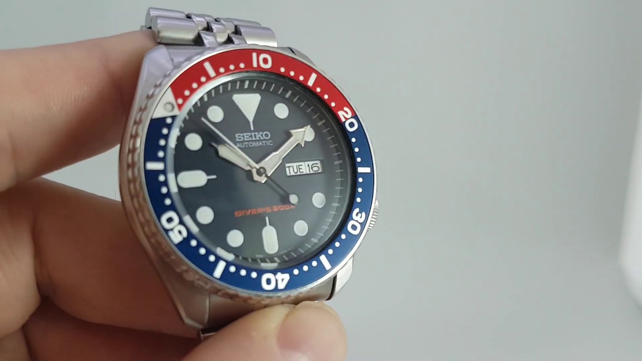 2017 Seiko SKX009K2 Pepsi divers watch with box. 7S26-0020 - YouTube