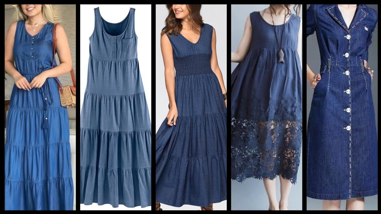 denim long frock