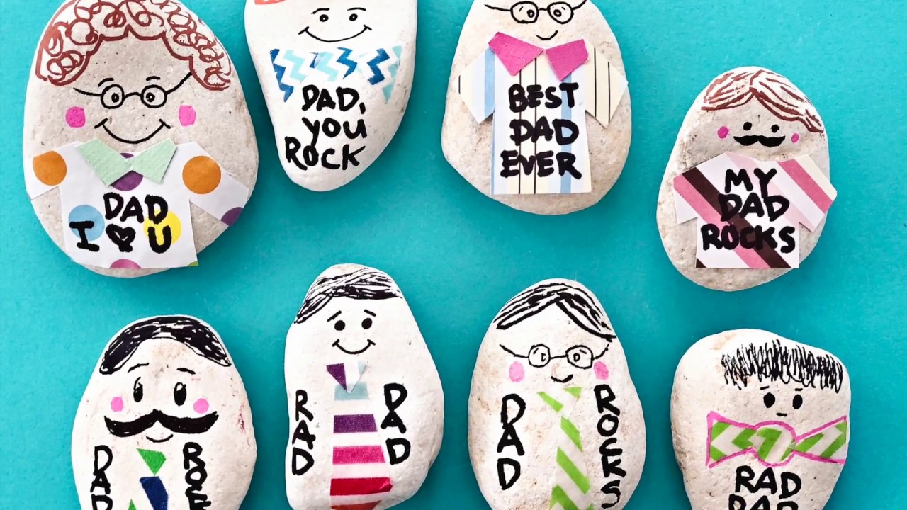 Father's Day Craft: Dad Rocks Rock Painting —