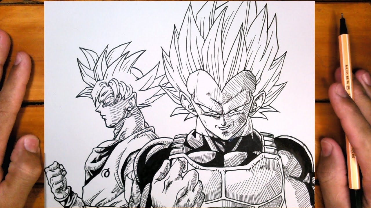 Como Desenhar o Vegeta Instinto Superior - How To Draw Vegeta Migate 