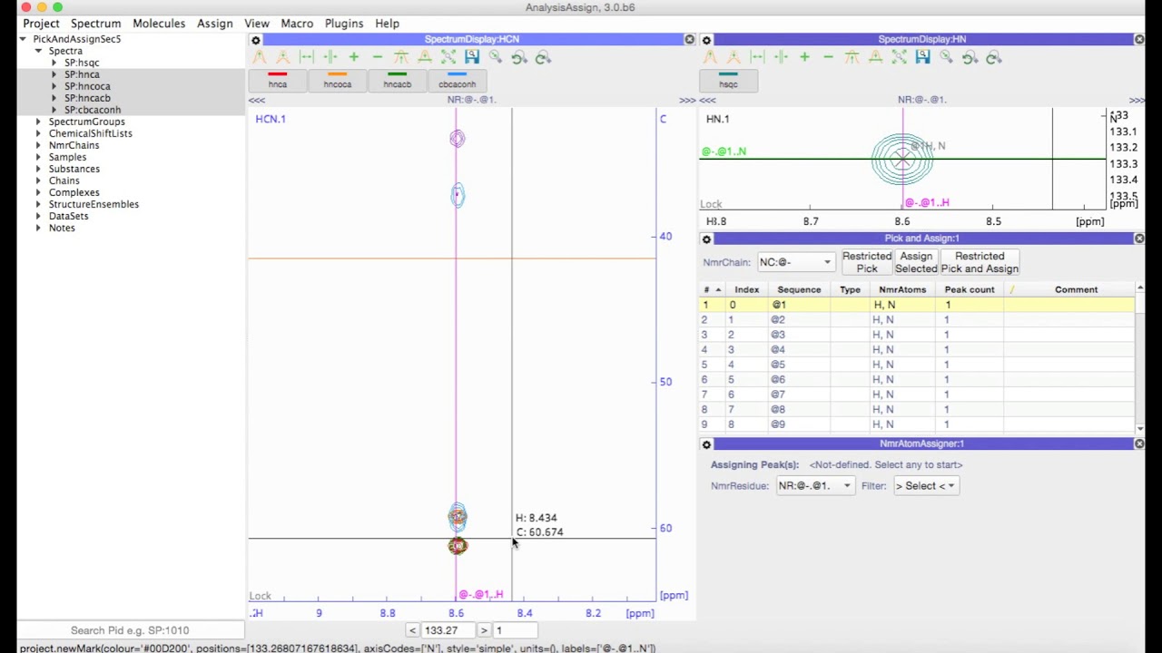 CcpNmr AnalysisAssign V3 - Pick and Assign