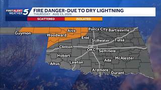 Oklahoma sees fire danger again Thursday due to heat and dry lightning