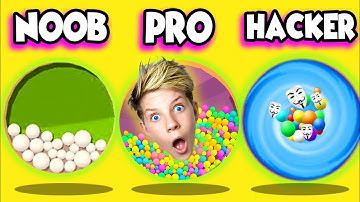 Can We Go NOOB vs PRO vs HACKER In SAND BALLS!? (ALL LEVELS!) Prezley