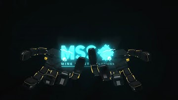 Technology robot arm holding logo. Logo animation and intro video