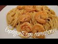 COMO HACER SPAGUETTI CON CAMARONES AMI ESTILO😋👍...