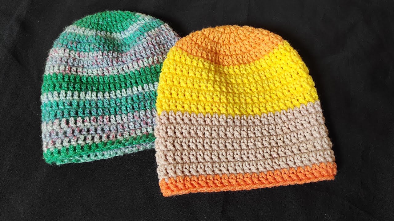 Crochet : Easy Beanie using Double crochet for Beginners in Tamil/ Newborn to Adult Same Pattern