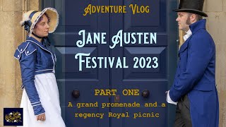 Jane Austen Festival Promenade, Visiting Historic Georgian Bath England wearing Regency Costume