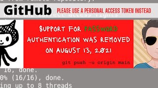 GitHub Support for password authentication was removed (August 13, 2021) - Solution - YouTube Github Support For Password Authentication Was Removed (August 13, 2021) - Solution - Youtube