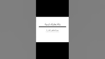 سورة المنافقين _(١)