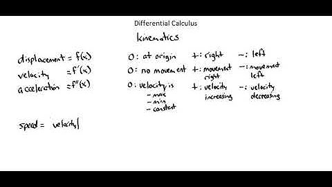 Differential Calculus: Kinematics I