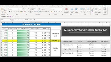 Elasticity-Total Outlay Method Using MS Excel