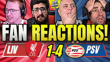LIVERPOOL FANS FUMING REACTION TO LIVERPOOL 1-4 PSV | UEFA CHAMPIONS LEAGUE FAN REACTIONS