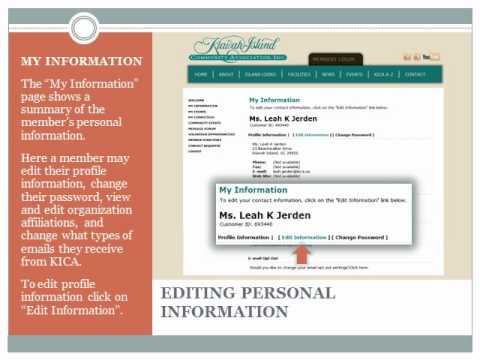 Editing Member Information