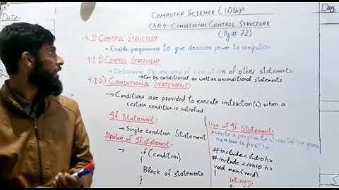 Computer Science Class 10, chapter 4. Conditional Control Structure