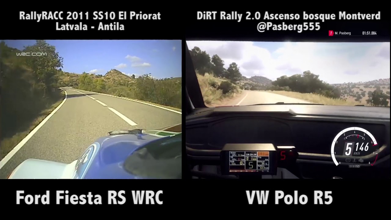 WRC vs DiRT Rally 2.0 - RallyRACC vs Ribadelles - YouTube