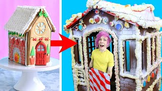 Robby Tries TikTok Life hacks to see if they work Life Sized DIY Gingerbread house