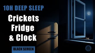 Crickets, Fridge Hum & Clock Ticking - 10H Black Screen White Noise for Sleep screenshot 3
