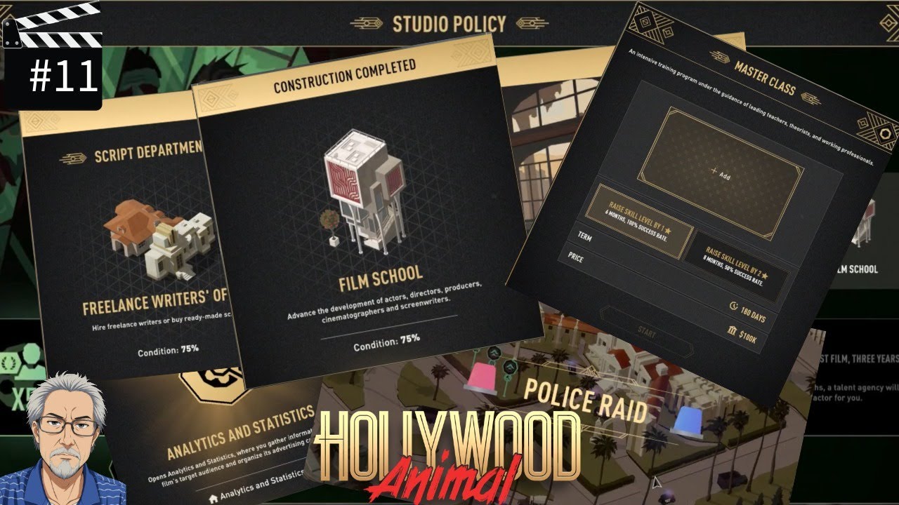 Hollywood Animal#11 Lots going on in this episode, we're raided again, built the film school.