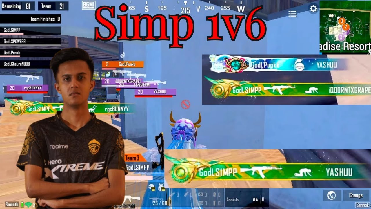 Simpp Angry 1v6 Clutch😡🔥 Spower-Simpp Duo Destroyed Lobby🥵