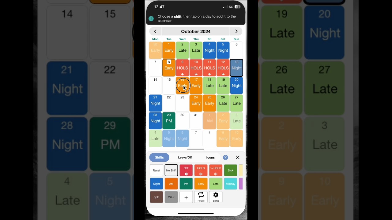 Reset or Delete Shifts in MyShiftPlanner