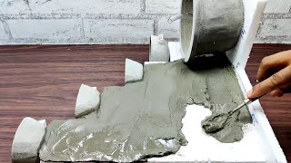 Awesome Best Cemented Indoor Waterfall Fountain | How to Make Amazing Indoor Desktop Water Fountain