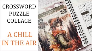 Crossword Puzzle Collage - Amazing Images from Maremi's Small Art Autumn Book & Gold Mica Paint