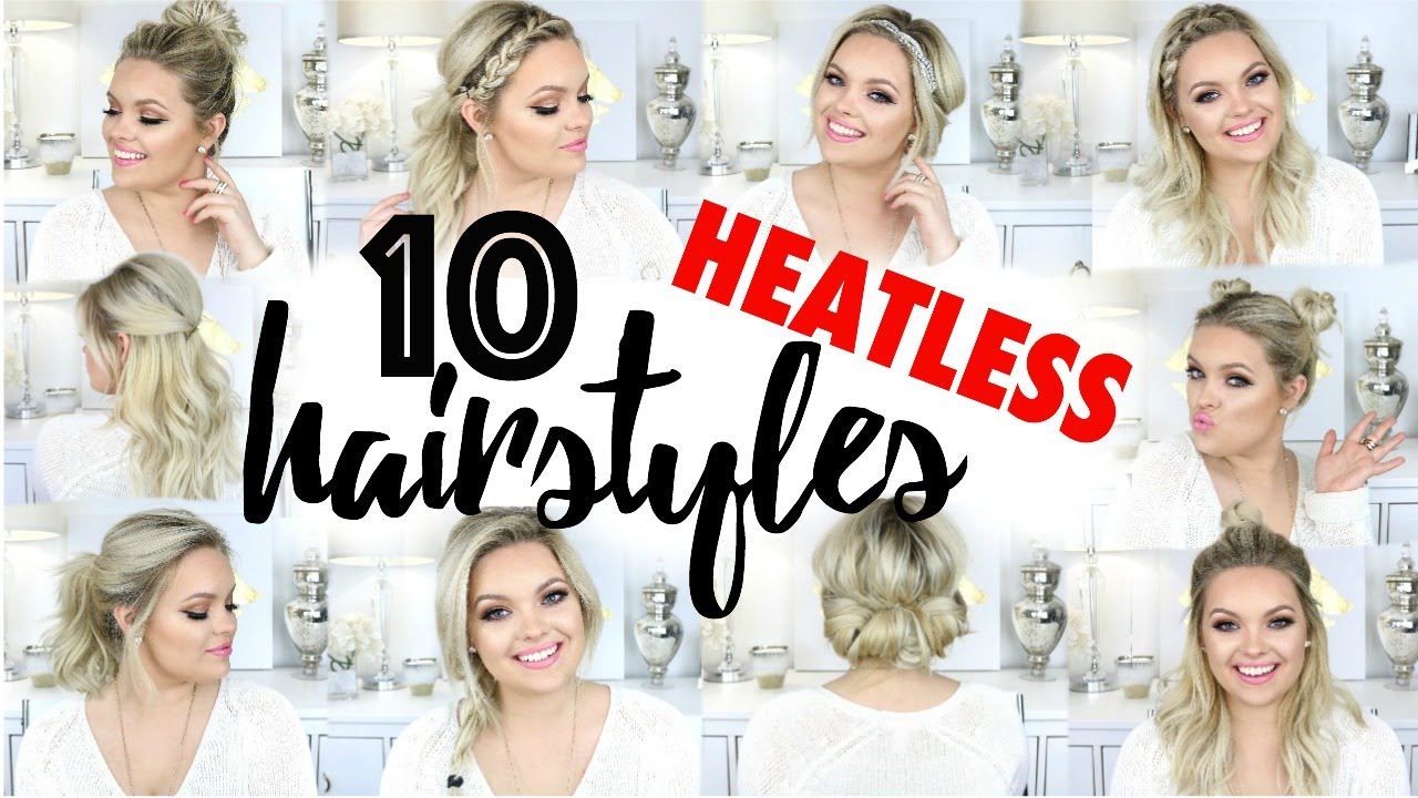 10 Heatless Hairstyles for Second Day Hair! | Brianna Fox - YouTube