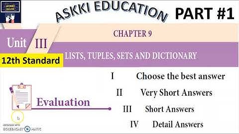 💥 12th Computer Science Chapter 9 - Book back Questions & Answers | English Medium - Part#1