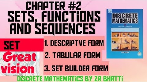 Discrete mathematics by zr Bhatti. chapter#2 Sets, functions and sequences.