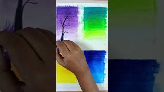 4 different types of Scenery /Oil pastel drawing ideas #shorts