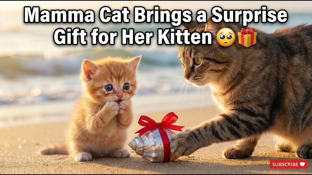 Mamma Cat Brings a Surprise Gift for Her Kitten 🥺🎁