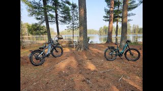 Putting E Bikes together and riding at The Tent. Great bikes.