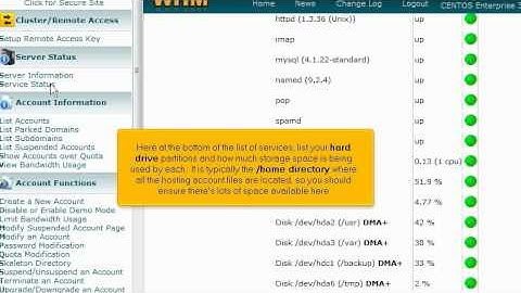 micfo | checking your server status and information in WebHostManager (WHM)
