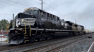 NS 261 lead by NS 4711 and 4003 (DC to AC conversion Black) in Elkhart IN