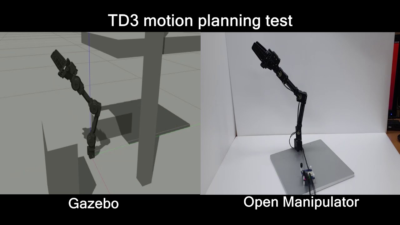 Twin Delayed DDPG 매니퓰레이터 경로 계획 테스트
