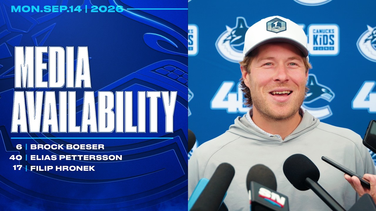 Brock Boeser, Elias Pettersson & Filip Hronek Media | Jake Milford (Sep 14 2026)