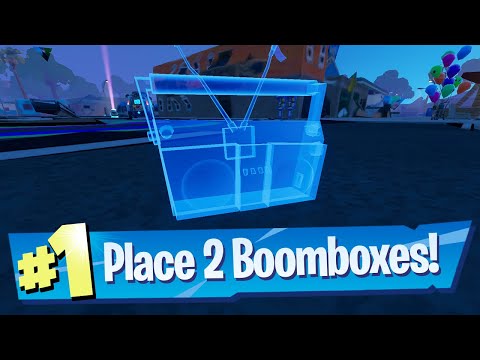 Places Boomboxes in Believer Beach Location - Fortnite