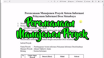 Contoh Laporan Perencanaan Manajemen Proyek Desa